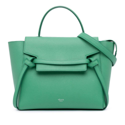Celine B Celine Green Calf Leather Mini Grained skin Belt Bag Italy