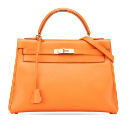 Hermès B Hermès Orange Calf Leather Gulliver Kelly Retourne 32 France