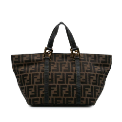 Fendi B Fendi Brown Canvas Fabric Zucca Tote Italy