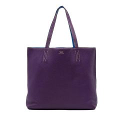 Hermès B Hermès Purple Violet with Blue Calf Leather Clemence Double Sens 36 France