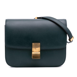 Celine B Celine Green Dark Green Calf Leather Medium skin Classic Box Italy
