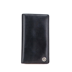 Chanel B Chanel Black Calf Leather Lambskin CC Button Long Wallet Italy