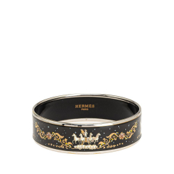 Hermès B Hermès Black Enamel Other Wide Cloisonne Bangle 65 Austria