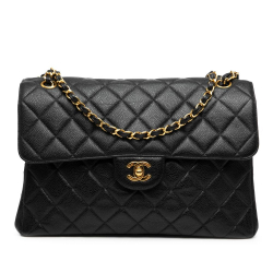 Chanel B Chanel Black Caviar Leather Leather Jumbo Quilted Caviar Double Sided Flap France