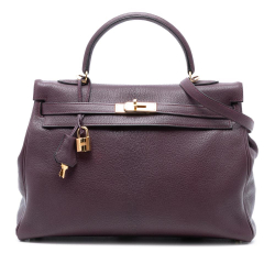 Hermès B Hermès Purple Plum Goatskin Leather Chevre Mysore Kelly II Retourne 35 France