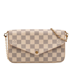 Louis Vuitton AB Louis Vuitton White Damier Canvas Fabric Damier Azur Pochette Felicie France