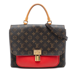 Louis Vuitton B Louis Vuitton Brown with Red Monogram Canvas Fabric Monogram Marignan France