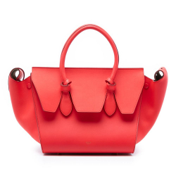 Celine B Celine Red Calf Leather Small Smooth skin Tie Knot Handbag Italy