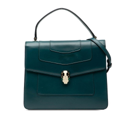 Bvlgari B Bvlgari Green Dark Green Calf Leather Small skin Serpenti Forever Top Handle Bag Italy