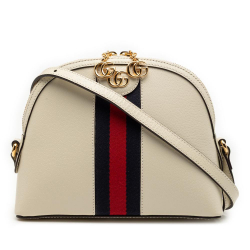 Gucci AB Gucci White Calf Leather Small skin Ophidia Dome Crossbody Italy