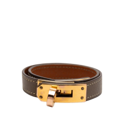 Hermès B Hermès Brown Dark Brown Calf Leather Kelly Double Tour Bracelet France