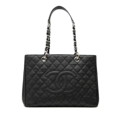 Chanel B Chanel Black Caviar Leather Leather Caviar Grand Shopping Tote Italy