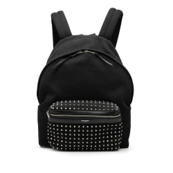 Saint Laurent B Saint Laurent Black Canvas Fabric Studded City Backpack Italy