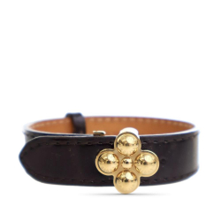 Louis Vuitton AB Louis Vuitton Brown Dark Brown Calf Leather Monogram Vernis Bloom It Bracelet 17 Spain