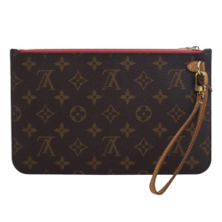 Louis Vuitton AB Louis Vuitton Brown Monogram Canvas Fabric Monogram Neverfull Pouch Spain
