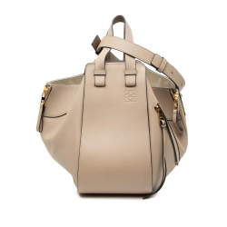 Loewe AB LOEWE Brown Beige Calf Leather Small Hammock Satchel Spain