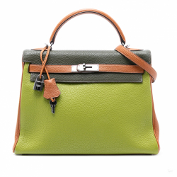 Hermès Kelly 32 Togo Leather 2-Ways Top-Handle Handbag Tricolor