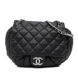 Chanel B Chanel Black Lambskin Leather Leather Large Lambskin Chain Around Flap Italy