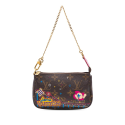Louis Vuitton Brown Monogram Vivienne Christmas Roller Coaster Mini Pochette Accessoires France