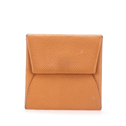 Hermès B Hermès Orange Calf Leather Epsom Bastia Coin Pouch France