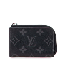 Louis Vuitton B Louis Vuitton Black Monogram Canvas Canvas Monogram Eclipse Zippy Coin Purse France