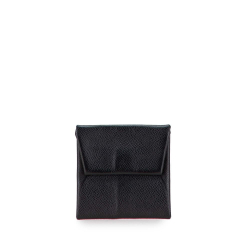 Hermès AB Hermès Black Calf Leather Epsom Bastia Coin Pouch France