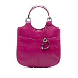 Christian Dior B Dior Pink Dark Pink Calf Leather Medium 61 Hobo Italy