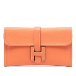 Hermès AB Hermès Orange Calf Leather Swift Jige Duo France