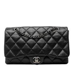 Chanel AB Chanel Black Lambskin Leather Leather Jumbo Classic Lambskin 3 Compartment Flap Italy