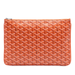 Goyard AB Goyard Orange Coated Canvas Fabric Goyardine Senat MM France