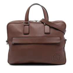 Gucci AB Gucci Brown Calf Leather Soho Briefcase Italy