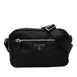 Prada B Prada Black Nylon Fabric Tessuto Camera Bag Italy