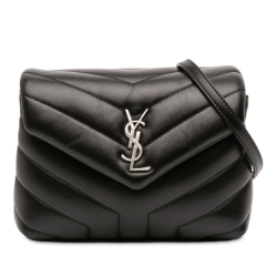 Saint Laurent B Saint Laurent Black Calf Leather Toy Monogram LouLou Crossbody Italy