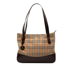 Burberry B Burberry Brown Beige Canvas Fabric Haymarket Check Tote United Kingdom