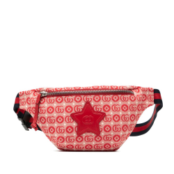 Gucci AB Gucci Red Canvas Fabric Kids GG Supreme Stars Web Belt Bag Italy
