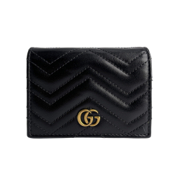 Gucci GG Marmont Small Leather Matelassé Cards Holder Black
