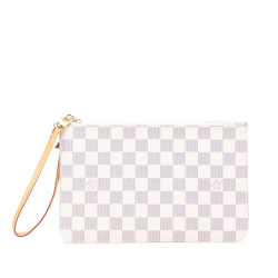 Louis Vuitton B Louis Vuitton White Damier Canvas Canvas Damier Azur Neverfull MM Pouch Spain
