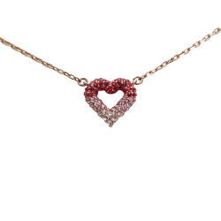 Louis Vuitton B Louis Vuitton Gold Gold Plated Metal Crystal Heart Necklace Italy