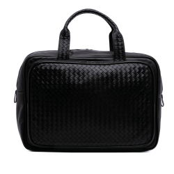 Bottega Veneta B Bottega Veneta Black Nappa Leather Leather Nappa Intrecciato Briefcase Italy