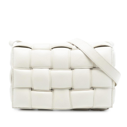Bottega Veneta White Nappa Intrecciato Padded Cassette Crossbody Italy