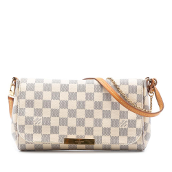 Louis Vuitton B Louis Vuitton White Damier Canvas Fabric Damier Azur Favorite MM France