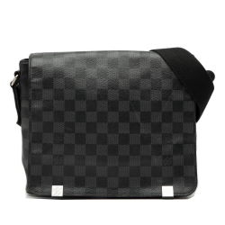 Louis Vuitton B Louis Vuitton Black Damier Canvas Fabric Damier Graphite District PM Spain
