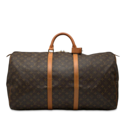 Louis Vuitton B Louis Vuitton Brown Monogram Canvas Fabric Monogram Keepall 60 France
