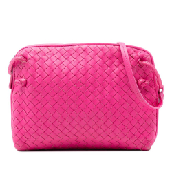 Bottega Veneta B Bottega Veneta Pink Hot Pink Nappa Leather Leather Nappa Intrecciato Nodini Crossbody Italy
