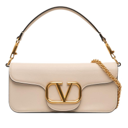 Valentino AB Valentino White Calf Leather skin VLogo Loco Satchel Italy
