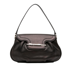 Cartier B Cartier Brown Dark Brown Calf Leather Panthere Shoulder Bag Italy