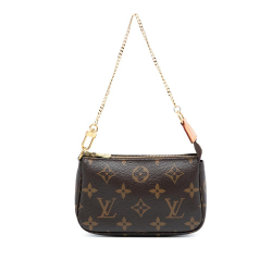Louis Vuitton B Louis Vuitton Brown Monogram Canvas Fabric Monogram Mini Pochette Accessoires Spain