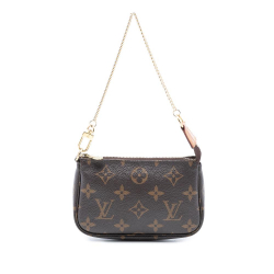 Louis Vuitton B Louis Vuitton Brown Monogram Canvas Fabric Monogram Mini Pochette Accessoires Spain