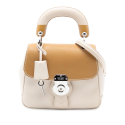 Burberry B Burberry Brown Light Beige Calf Leather Small Grained skin DK88 Top Handle Bag Italy