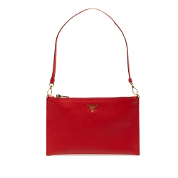 Prada AB Prada Red Saffiano Leather Shoulder Bag Italy